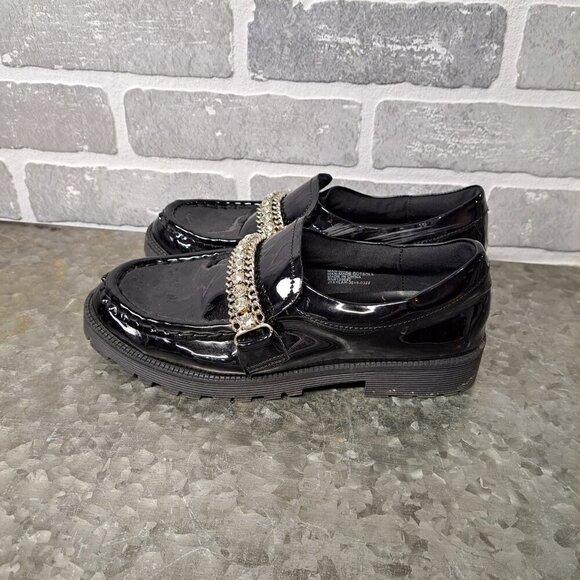 Steve Madden Womens Black Patent Loafers Shoes‎ 4 Medium (B,M) Big Kid - Picture 4 of 10